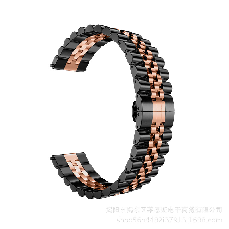 Adecuado para applewatch Apple Correa nuevo trabajo vaca anillo cinco cuentas de acero inoxidable metal Samsung Huawei