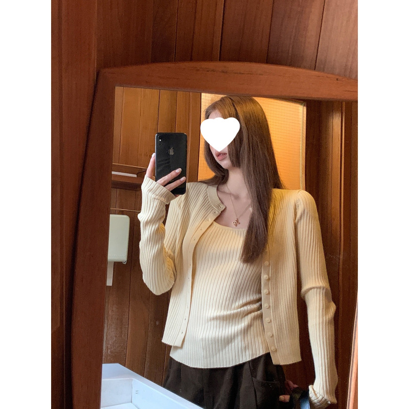 红人馆针织开衫女秋季穿搭韩系宽松外搭上衣感设计感毛衣外套|undefined