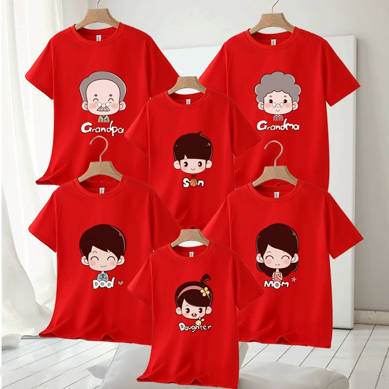 2025 новых летних семейных топов для семьи из трех человек, футболки для мамы и дочки, семейные фото с короткими рукавами, семейные полурукава.