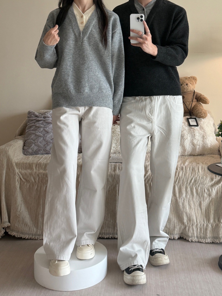 Herren V-ausschnitt Strickpullover Im Retro Preppy Stil Für Winter_voghion.com