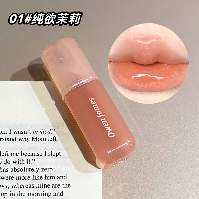 OWENJAMES大氷桶鏡面唇釉薬持続水潤ブツブツ唇蜜白湯が柔らかい唇釉薬学生党|undefined