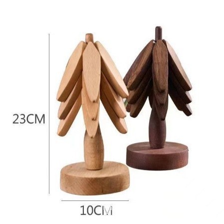 Posavasos de aislamiento térmico de madera, tapetes para tazones, tapetes de aislamiento térmico de forma creativa, posavasos de madera para un árbol, tapetes de mesa de madera maciza