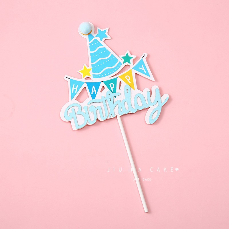 Fur ball cap pull flag HB blue