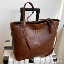 大容量包包女2024新款高级感大学生上课单肩包女士手提通勤托特包