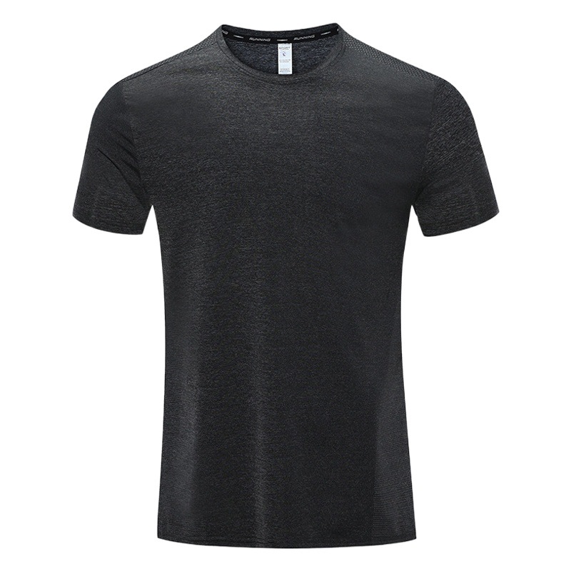 Transfronterizo de nylon de secado rápido camiseta de los hombres sueltos corriendo ropa de secado rápido cuello redondo sudor-absorbente transpirable fitness deportes de manga corta verano