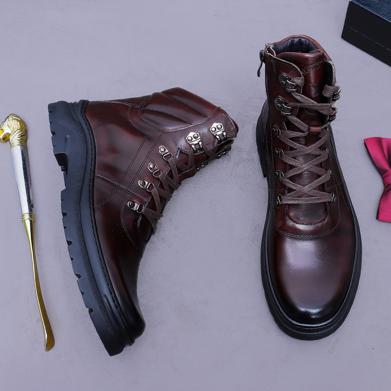 Leather motorcycle boots - The Knight Amazon.com | Lorie & Knight Mens Black Genuine Leather  main image 3