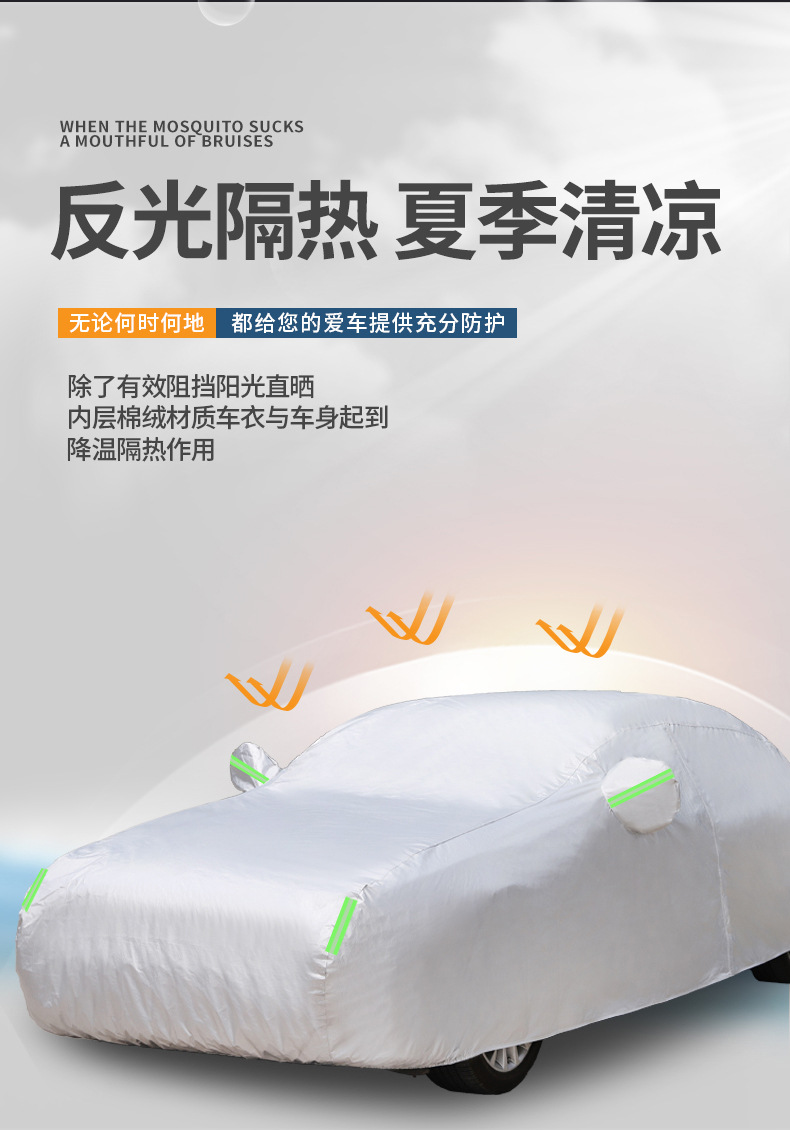 600D car cover, full cover, sun protection, heat insulation cover, Oxford cloth, rainproof outer cover, thickened canvas