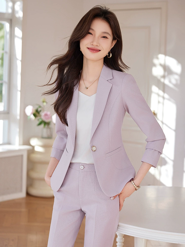 Осенний комплект, классический костюм-жакет для отдыха, брюки, slim fit