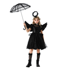 ハロウィーン子供服親子天使装悪魔吸血鬼ワンピース魔女ジャズダンス演技服子供服