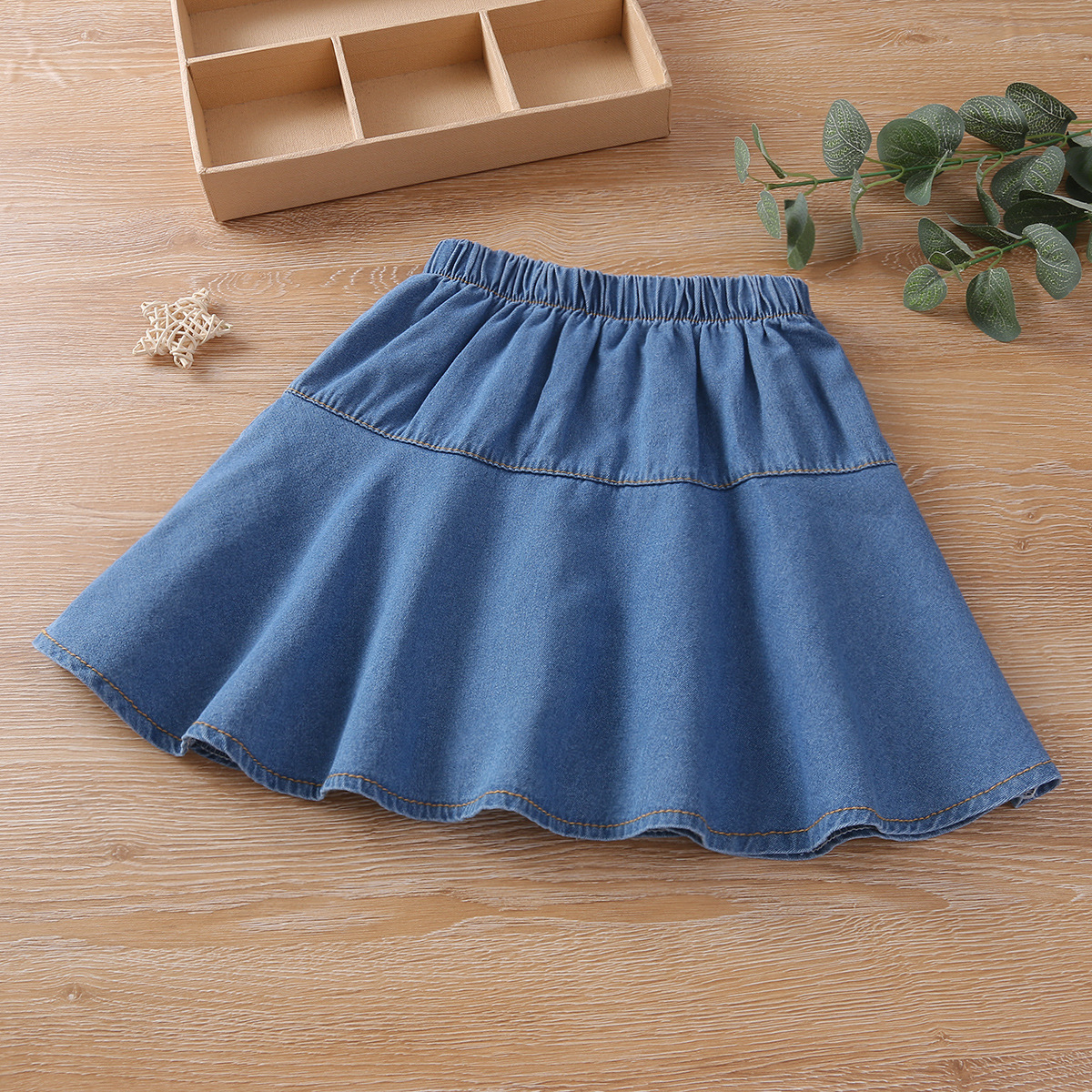 Falda corta de mezclilla para niñas de Primavera de moda azul 2021 nuevo estilo coreano falda de niña para niños vestido de princesa