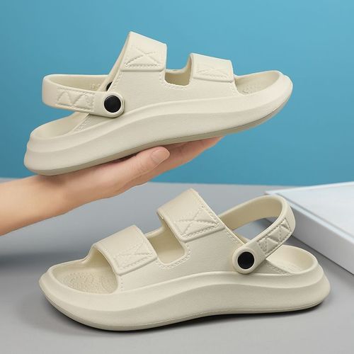 Men's Summer External Wear Sliding Sandals with Non-Slip, Foot-Molding Feel, Thick Insoles, and Elevation for Outdoor Driving and Sports, Available in Large Sizes