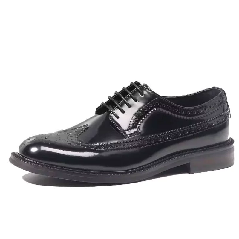 Мужские кожаные туфли-броги, импортные, с открытым носком, ручной работы, с бисером, из натуральной кожи, повседневные, деловые, классические дерби, из чистой кожи.