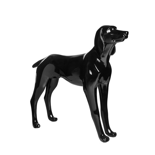 Display of various styles and sizes of simulated pet figurines, showcasing pet clothing and pet accessories