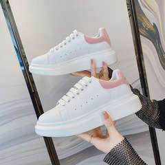 2022 summer new style genuine leather white shoes thick-soled sports shoes increased size 41-44 sneakers for women