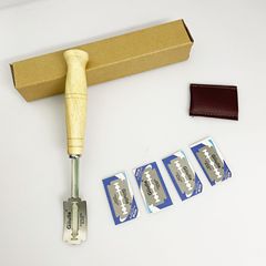 304 stainless steel bread contouring knife European baguette scoring knife cutting knife wood handle curved bread knife baking