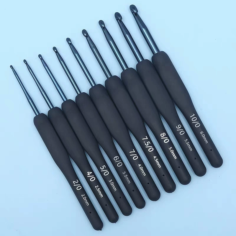 Амазонский набор крючков оптовая продажа мягкая ручка синяя головка крючка из алюминия