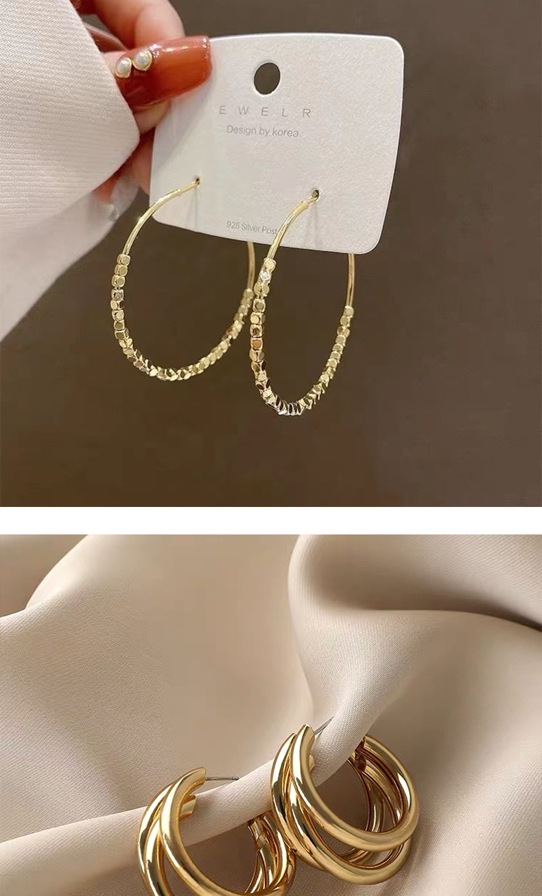 Simple Style Geometric Alloy Gold Plated Women's Earrings 1 Pair display picture 3
