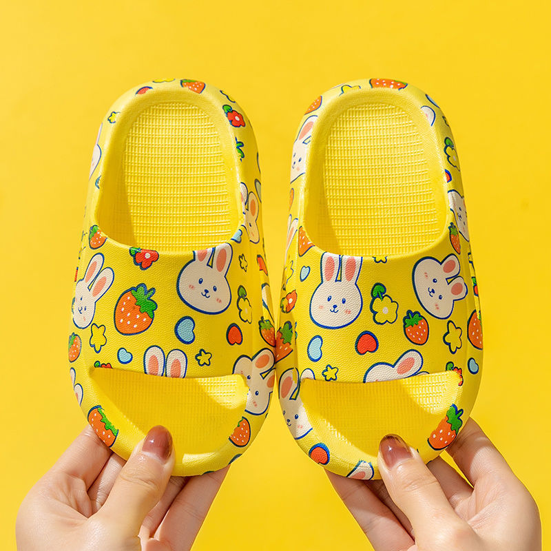 Zapatillas infantiles de dibujos animados para niñas oso baño antideslizante suave fondo integrado interior hogar niños verano zapatillas frescas