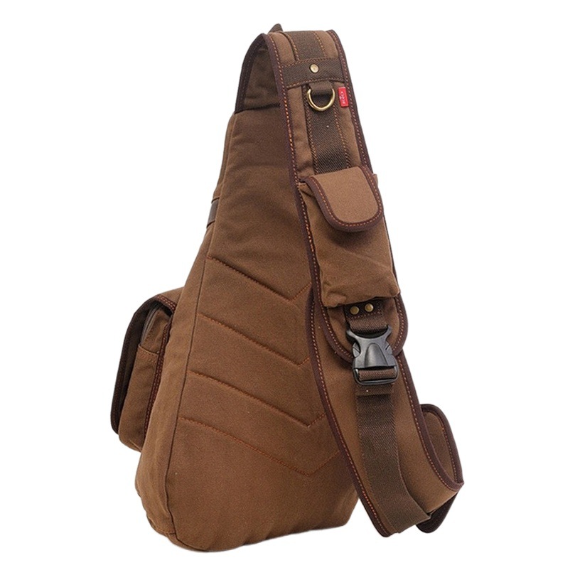 New Multi-functional Canvas Bag Large Capacity Chest Bag Single Shoulder Backpack Dual-purpose Single Shoulder Men's Crossbody Bag Fashionable Men's Bag