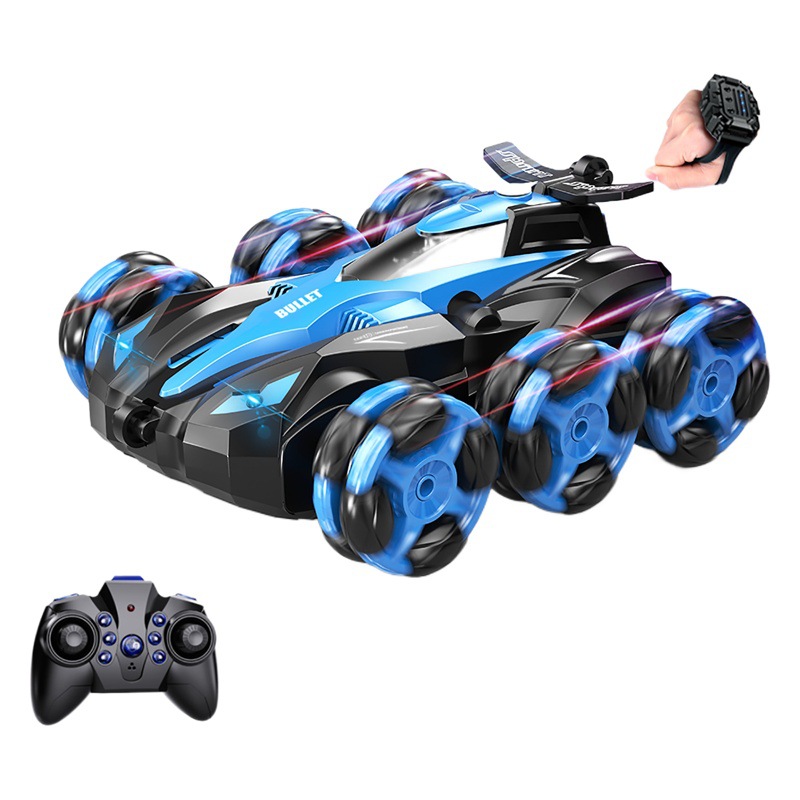Transfronterizo de seis ruedas de control remoto del coche gesto inducción deriva truco vehículo todoterreno Música control remoto inalámbrico niño juguete