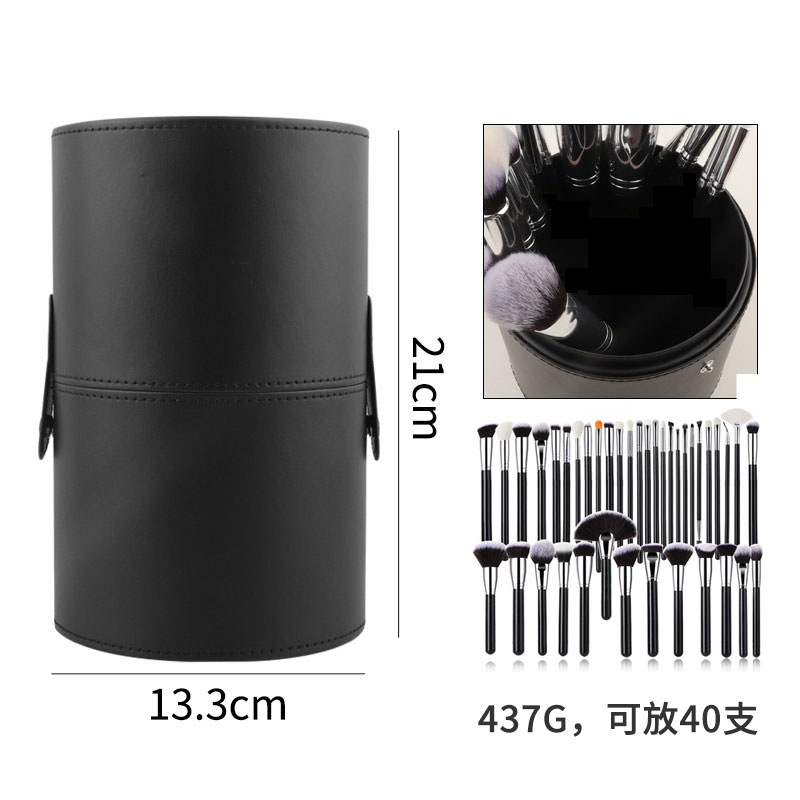 40 sets de cepillo de maquillaje negro y plateado cepillo de sombra de ojos de alta calidad cepillo de concelador cepillo de base cepillo de herramientas de maquillaje conjunto completo