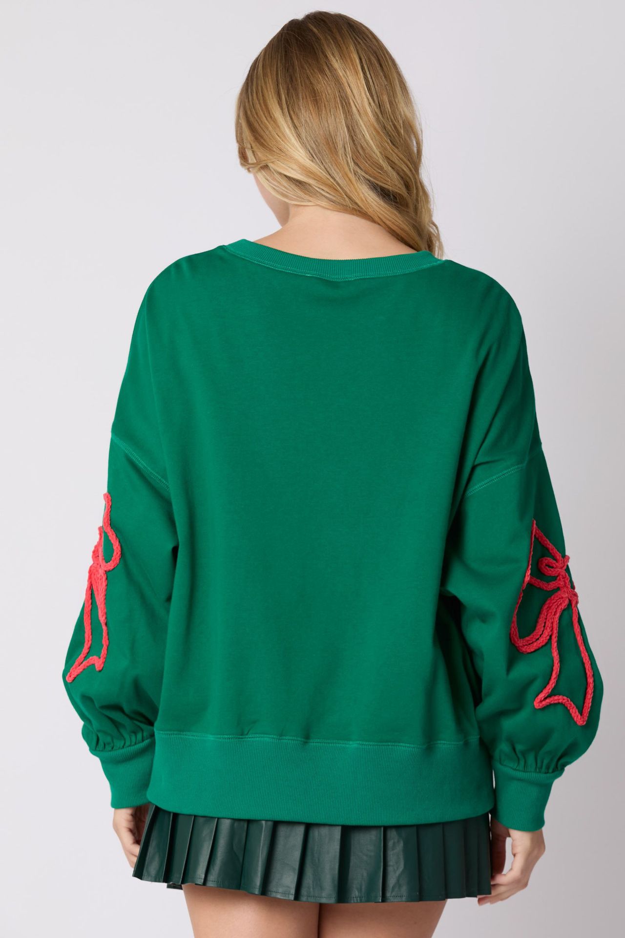 Women's Casual Bow Detail Mid Length Sweatshirt For Everyday Wear_voghion.com