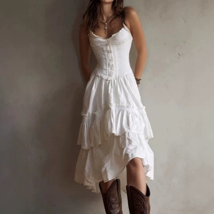 2026 New Spring/Summer Vintage European and American Cross-Border Fashion Elegant Ruched Bust Waist-Cinching Strapless Dress 2026 New Spring/Summer Vintage European and American Cross-Border Fashion Elegant Ruched Bust Waist-Cinching Strapless Dress