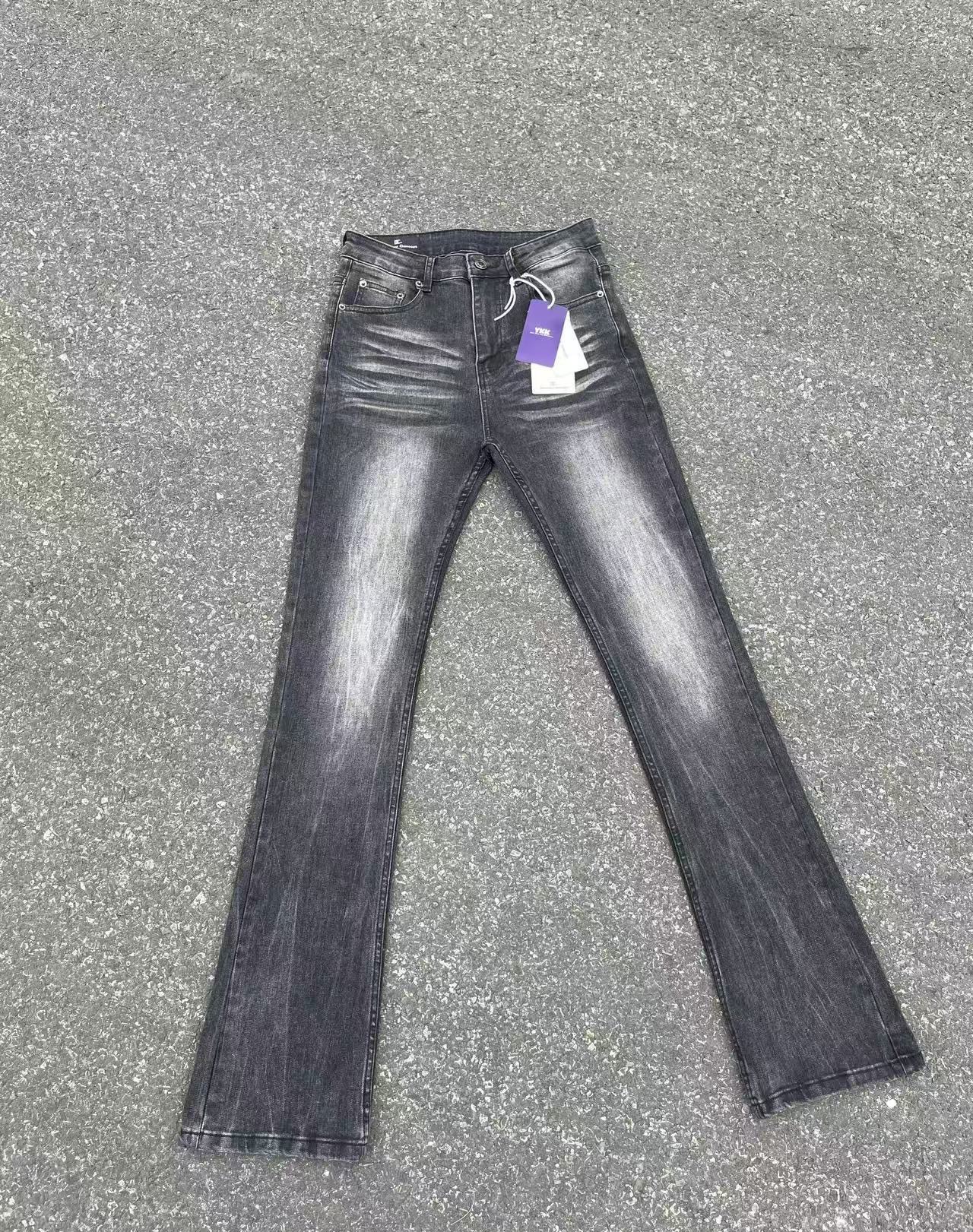 Men's Clothing Retro Washed Cleanfit Jeans DC Style American Slim Fit Slightly Flared High Street Vibe Pants Men's Clothing Denim_mkmklike.com