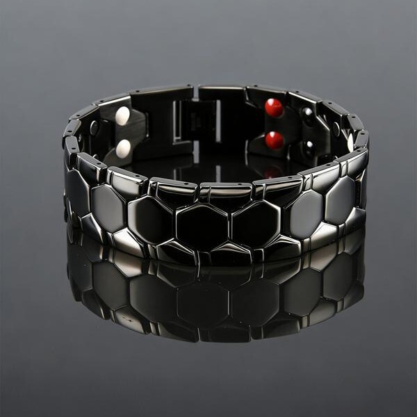 Cross-Border Spherical Hexagonal Bracelet for Men with Magnet, Four-In-One Wide Version, Detachable Men's Bracelet, Couple's Jewelry Wholesale Cross-Border Spherical Hexagonal Bracelet for Men with Magnet, Four-In-One Wide Version, Detachable Men's Bracelet, Couple's Jewelry Wholesale
