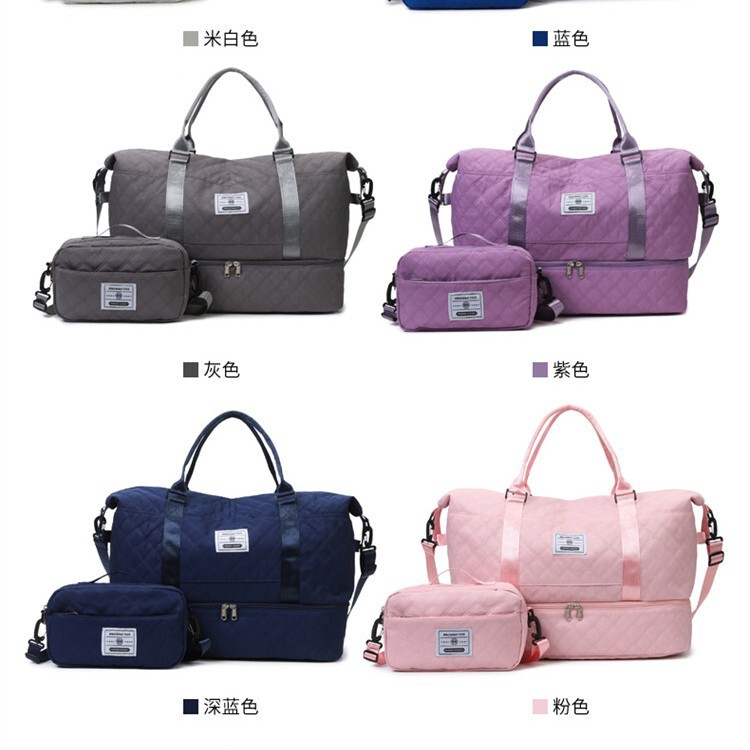 New Travel Bag, Large-Capacity Mother-In-Law Bag, Maternity Storage Bag, Yoga Bag, Rhombus Embroidery Thread Luggage Bag, Portable Cross-Body Bag