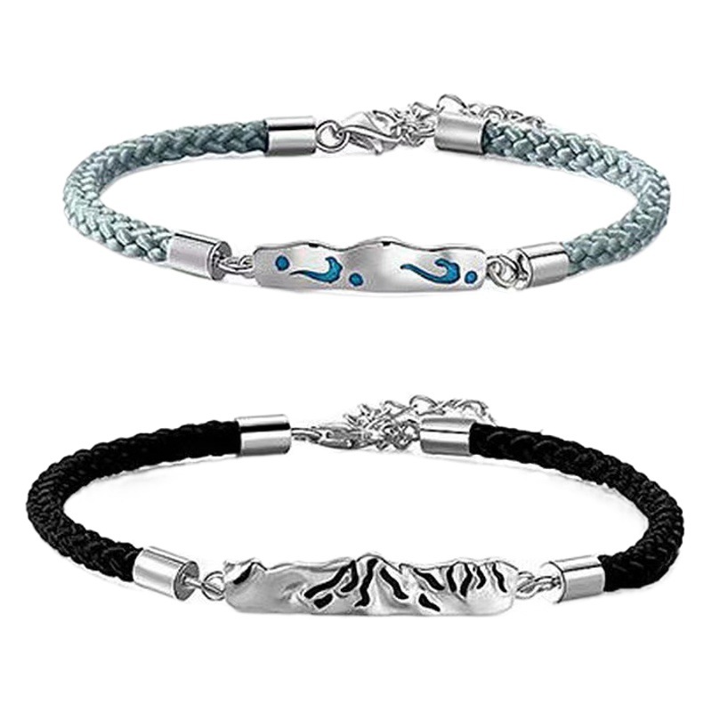 New Mountain Ringless Couple Bracelet for Men and Women A Pair of Hand-woven Hand Rope Dropping Glue and Pledge Couple Bracelet