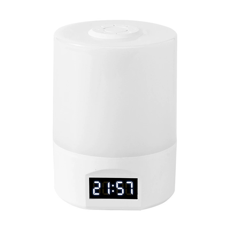 LED Bedside Lamp, Touch Control, Rechargeable — Clock & Remote Options, 3-Color Stepless Dimming