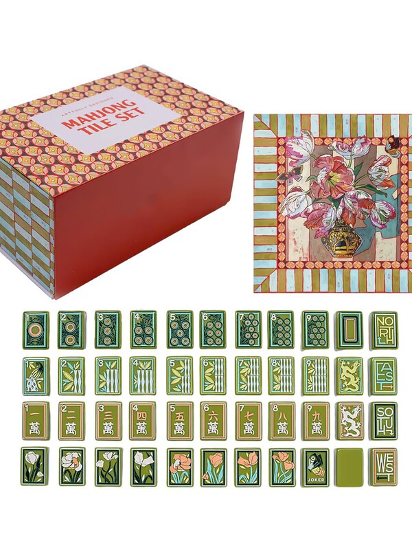 2025新款Hand-Painted Mahjong Tiles Set 手绘麻将牌套装|undefined