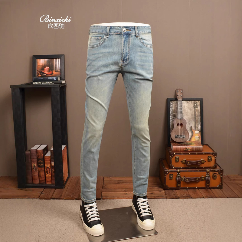 2026 New Style Stretch Jeans for Men, Summer Thin Slim Fit High-End Washed Casual Light Blue Pants for Men 2026 New Style Stretch Jeans for Men, Summer Thin Slim Fit High-End Washed Casual Light Blue Pants for Men
