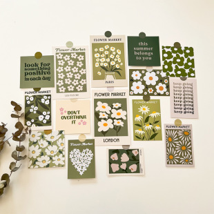 ins Flower Card Wall Decoration Dormitory Rental Room Bedroom Layout Background Poster Sticker Photo Props