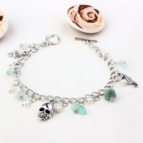 Sapphire ankle bracelet pearl for yoga