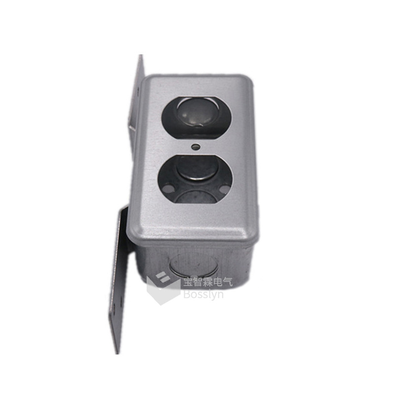 宝智霖供应美标金属接线盒 复古工业风美式镀锌底盒配套支架面板