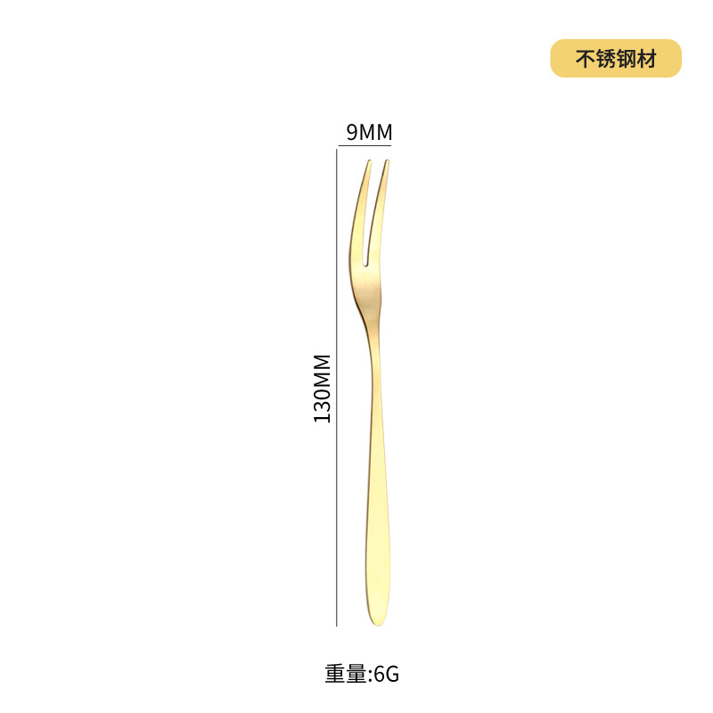 304 horquilla de frutas de acero inoxidable horquilla de pastel de luna de otoño horquilla de postres creativa horquilla de cuchillo de dos dientes horquilla de pastel de hotel