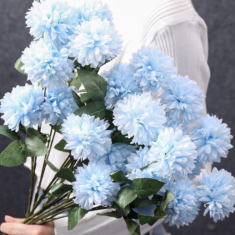 蓝色系仿真花婚礼婚庆场地场景布置道具装饰花艺花材花束假花批发|undefined