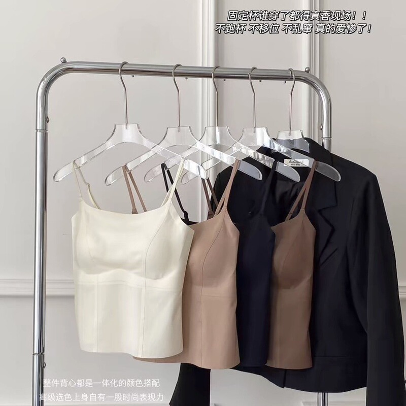 Seamless Live-Streaming Top with Built-In Bra Pads for Women, Anti-Exposure Camisole, Outerwear Bra, Slimming and Beautiful Back Design, Base Layer Seamless Live-Streaming Top with Built-In Bra Pads for Women, Anti-Exposure Camisole, Outerwear Bra, Slimming and Beautiful Back Design, Base Layer
