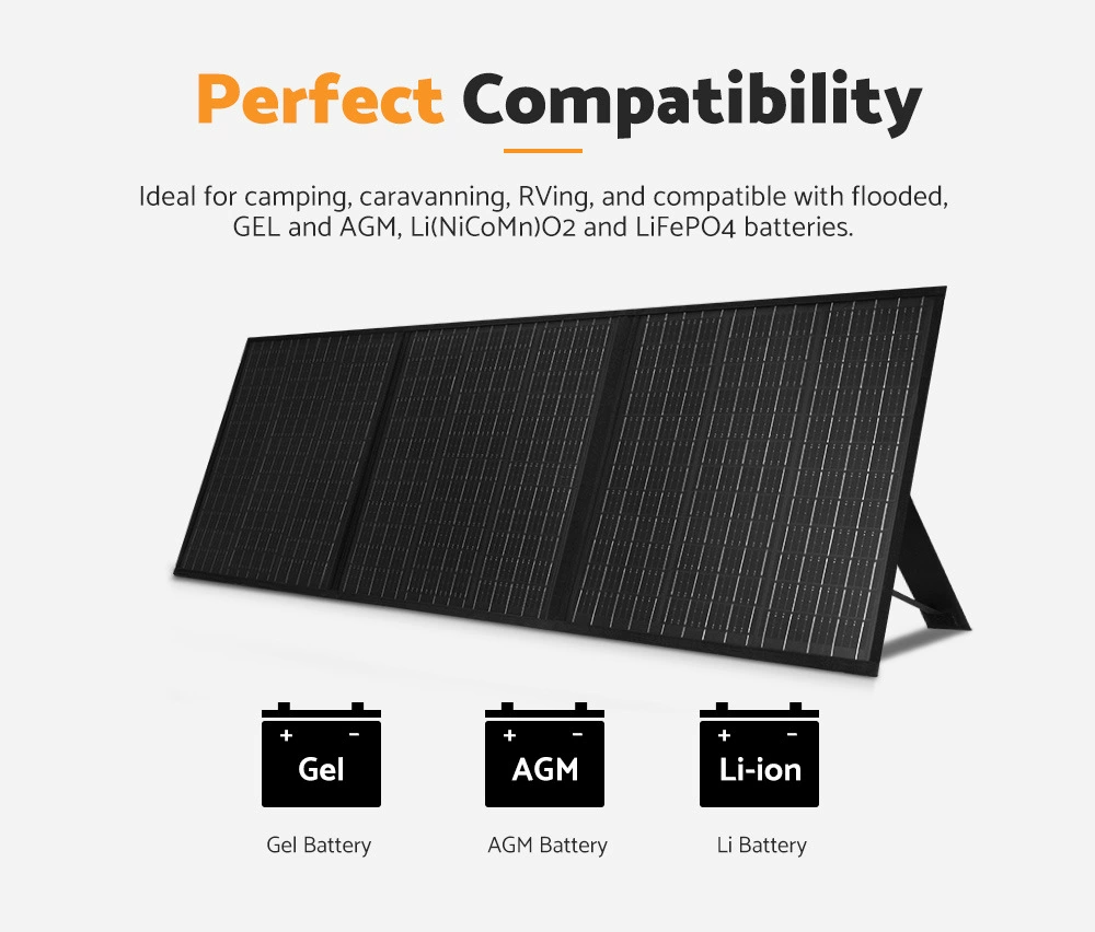 Производители источников 18V 300W монокристаллический Солнечный складной тканевый мешок с кронштейном