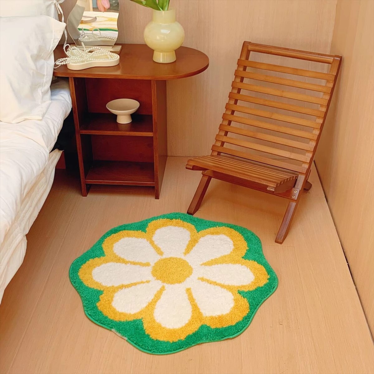 Flower-Shaped Floor Mats Dopamine Decoration Entry Living Room Bedroom Bathroom Floor Mats Stain-Resistant and Easy to Care for Floor Mats in Stock