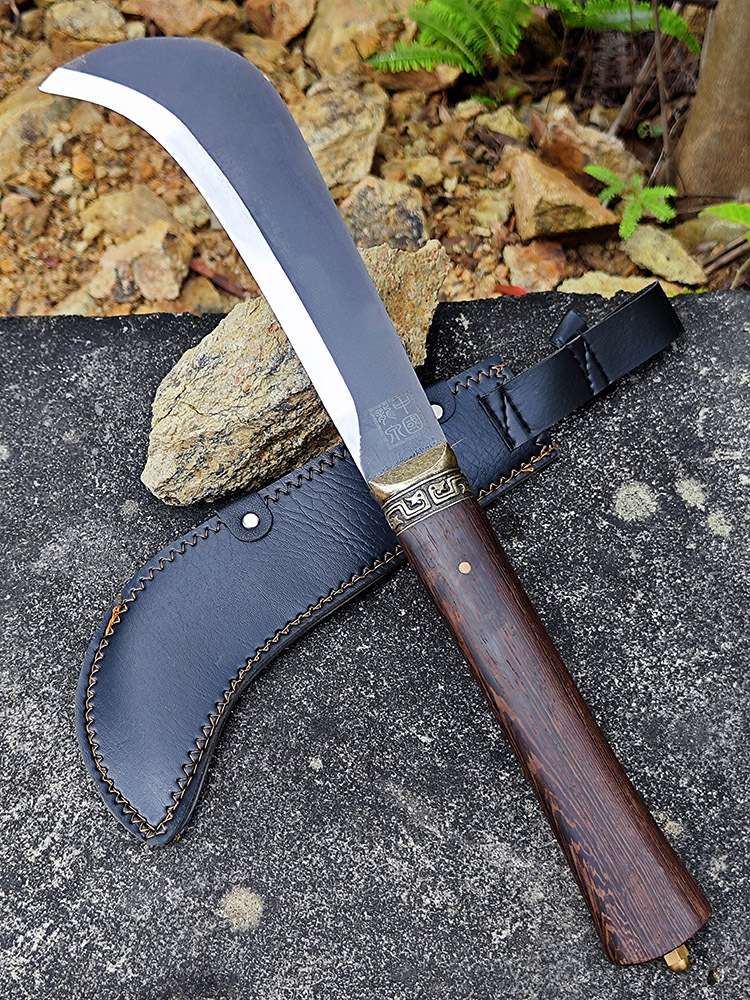 直发老式砍柴刀手工折叠锻打高锰钢开山开路材刀弯刀砍树刀伐木刀