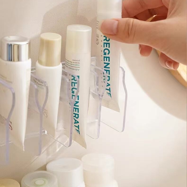 Wall-mounted multifunctional storage rack for bathroom, new facial cleanser and cosmetics shelf, mirror cabinet, toothpaste draining rack