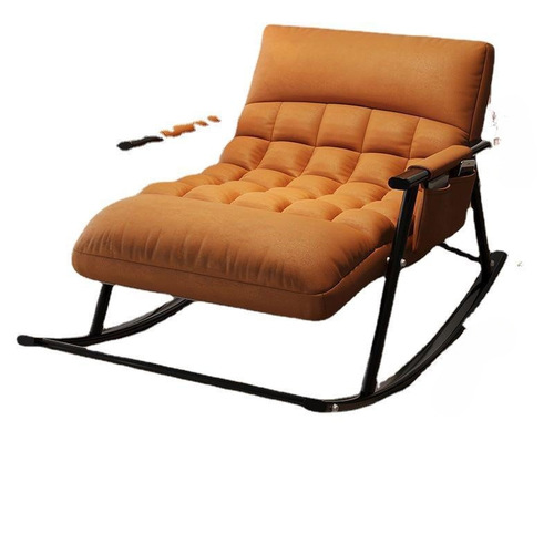 Reclining Double Rocking Chair, Convertible Home Balcony Leisure Tech Fabric Rocking Lounge Chair, Can Sit and Rock