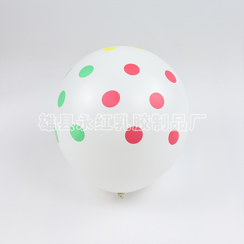 12 pulgadas ondulado punto de globo espeso punto de color globo impreso globo de látex redondo