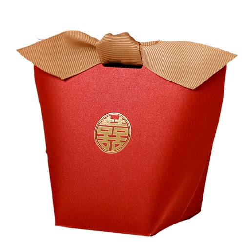 Ins style simple Korean solid color cute romantic wedding candy box return gift box can be printed with pattern wedding candy box