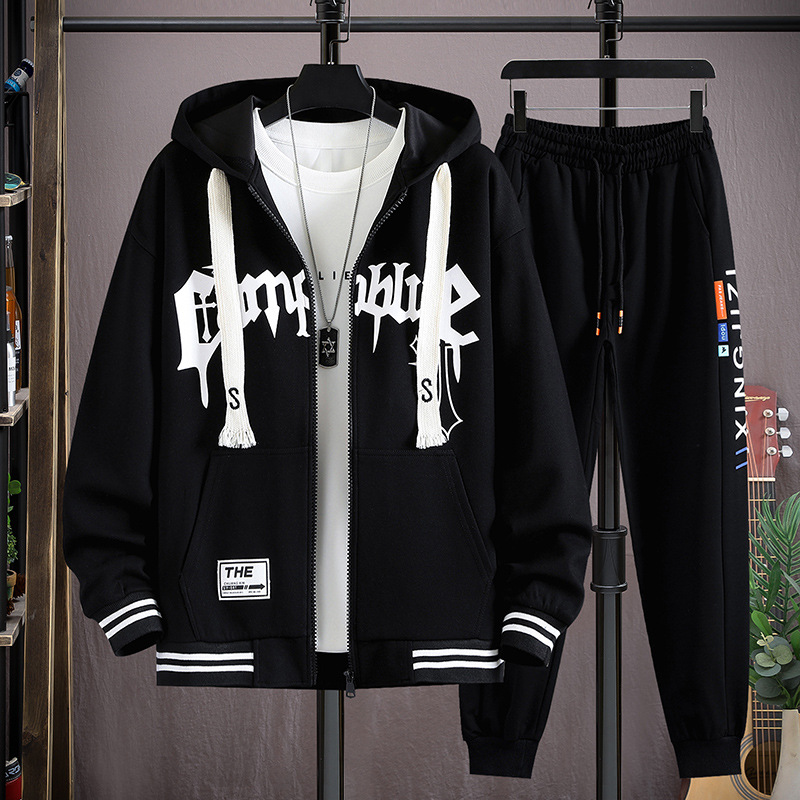 Herenkleding Oversized Capuchonjas Voor Jongens, Losse Plus Size Cardigan, Trui, Knappe En Veelzijdige Jas, Casual Pak_voghion.com