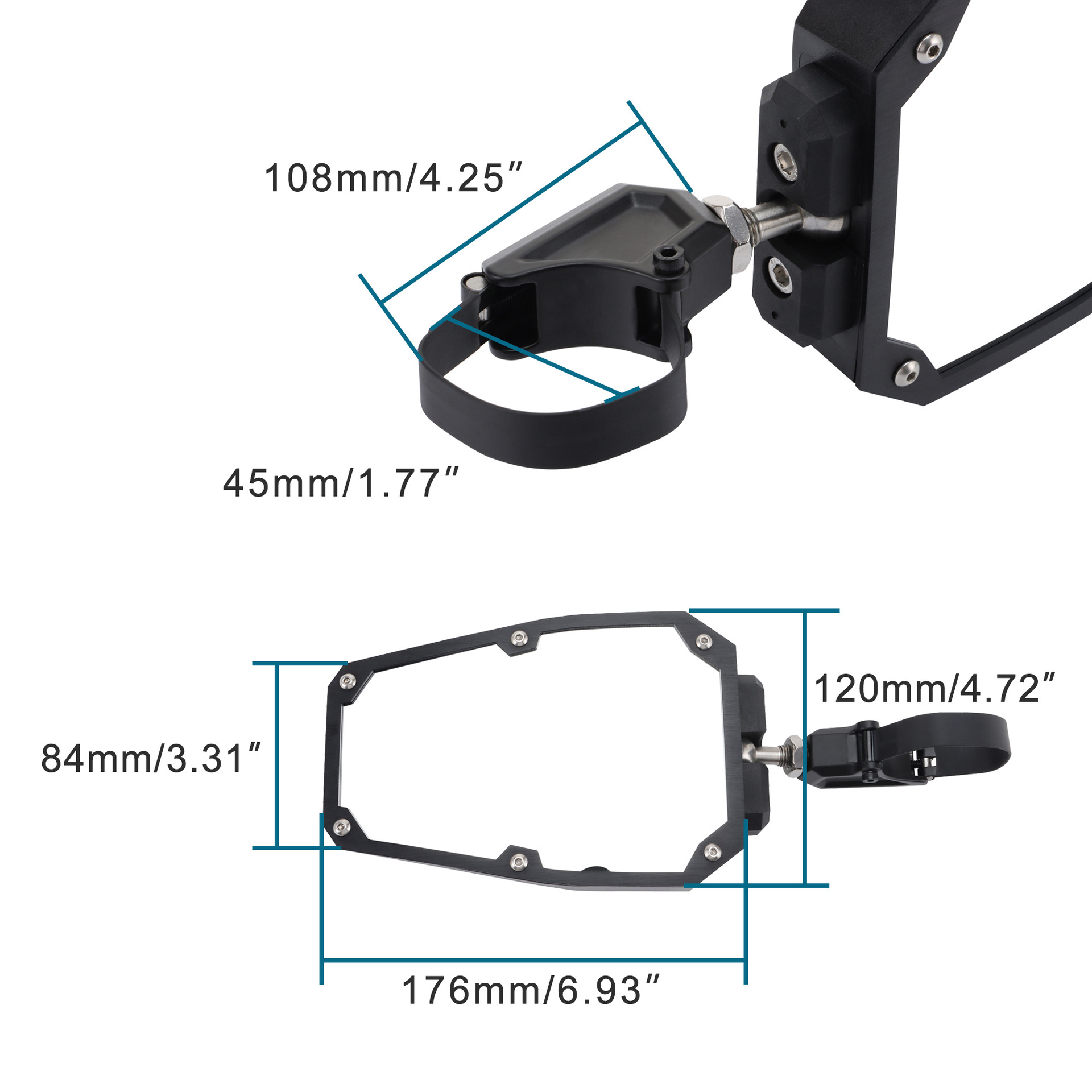 Goofit Motorcycle Rearview Mirror Suitable for Standard Models