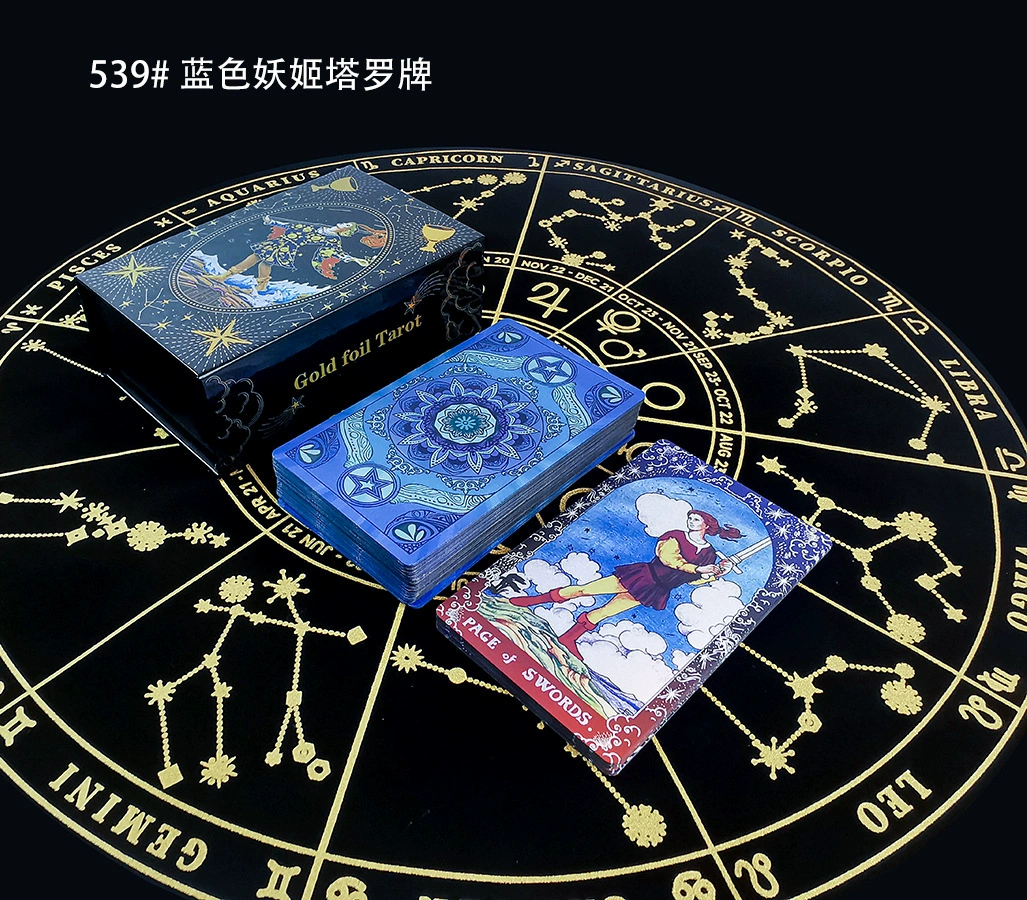Оптовая карточка с золотым рельефом Глаелинг Таро Карта цвета 78 TAROTPVC Пластиковая водонепроницаемая доска boarding card